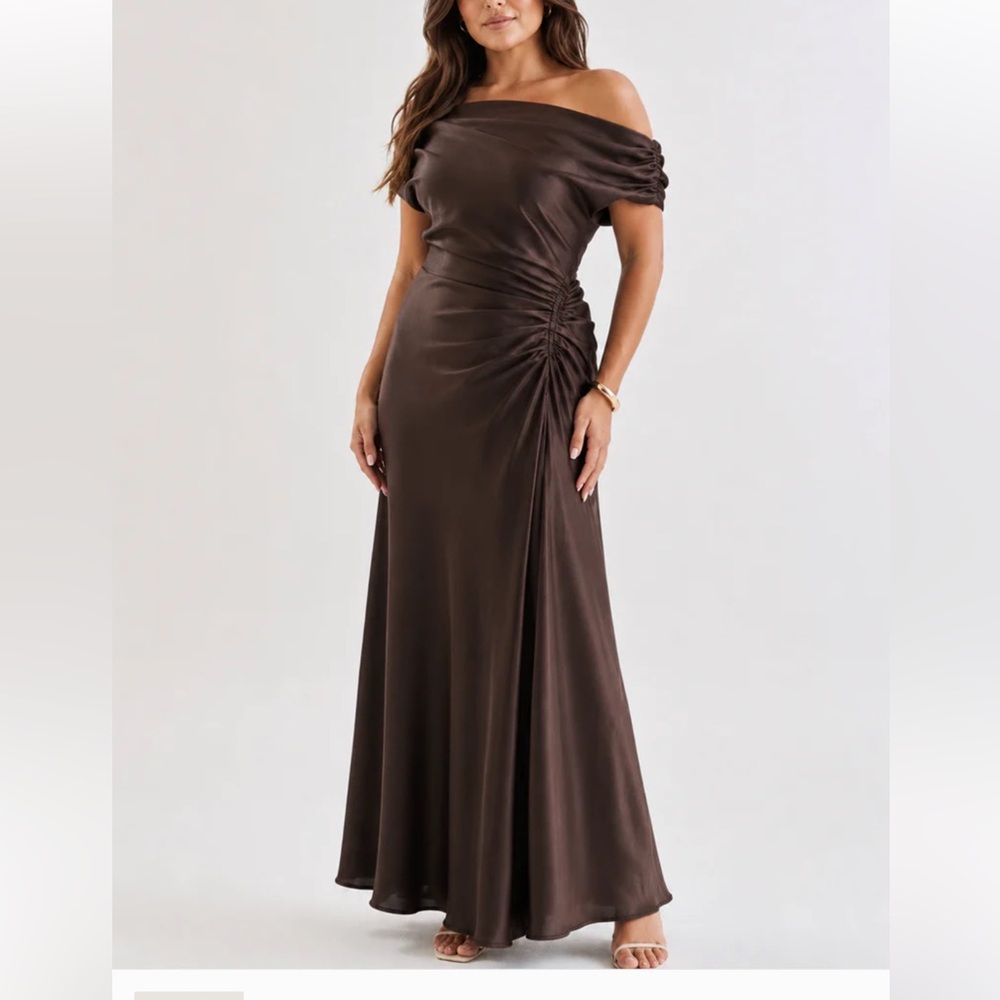 Chocolate Women's Draped Evening Dress